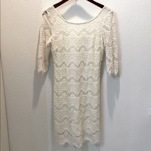 Off White knee length lace dress